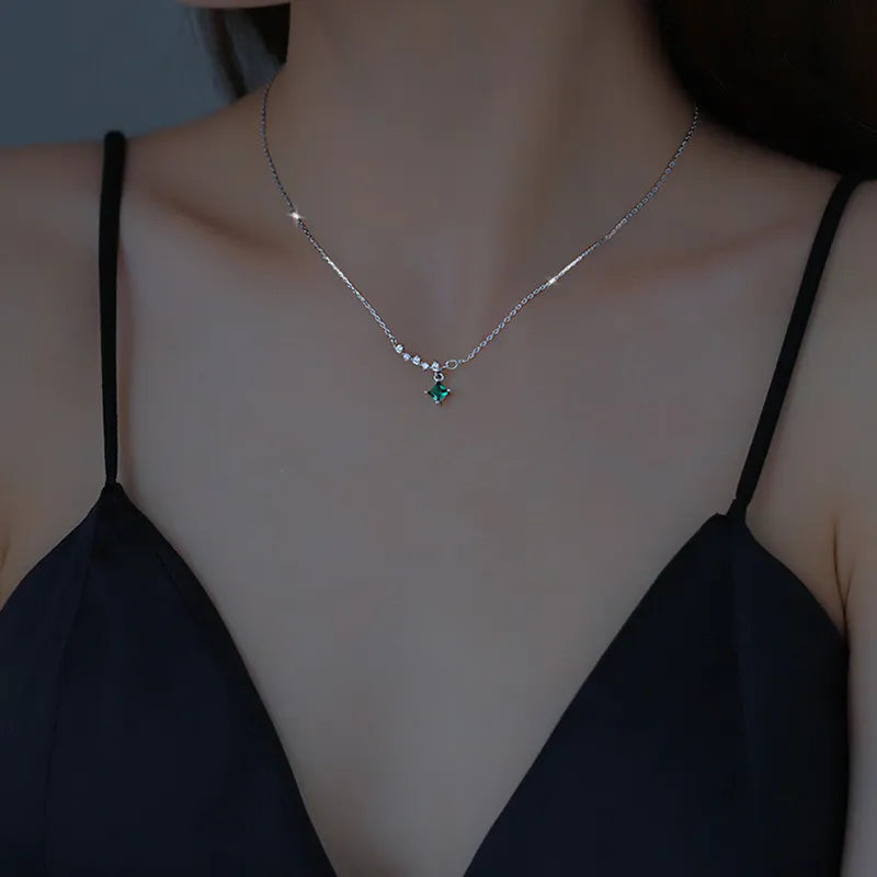 Elegant Green Crystal Collar Necklace